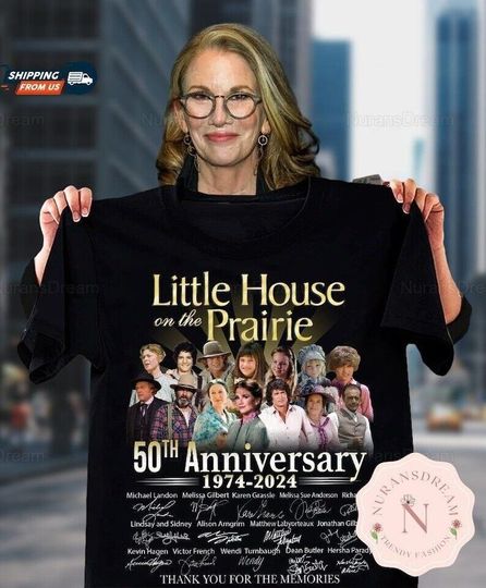 Discover Little House On The Prairie 50 Years 1974 2024 Signatures Thank You T-Shirt