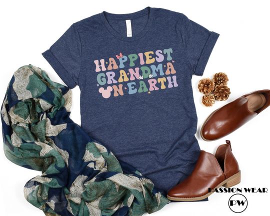 Discover Happiest Grandma On Earth Shirt, Disney Grandma Shirt, Gift For Grandma, Mother's Day Gift