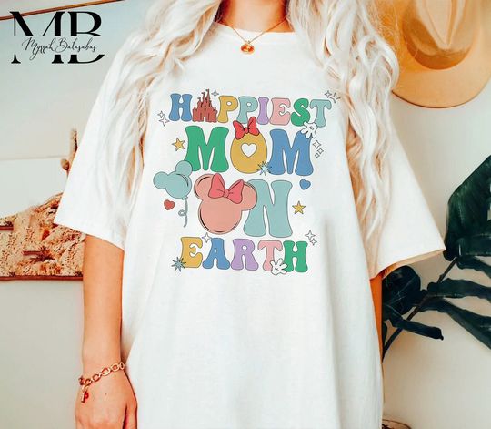 Discover Minnie Happiest Mom On Earth Shirt, Disney Theme Park Shirt
