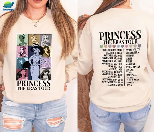 Disney Princess Eras Tour Double Sided Sweatshirt