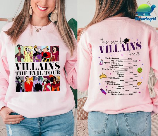 Discover Disney Villains The Evil Tour Double Sided Sweatshirt