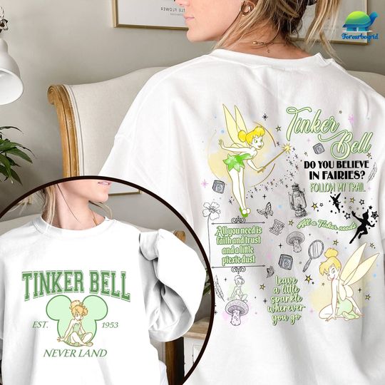 Disney Vintage Tinkerbell Double Sided Sweatshirt