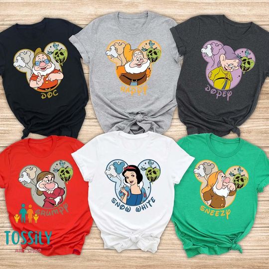 Seven Dwarfs Group Matching Shirts, 7 Dwarfs Shirt, Disney Group Shirts
