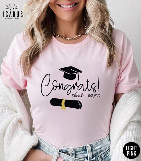Discover Congrats Your Name Shirt, Custom Grad Matching Tee