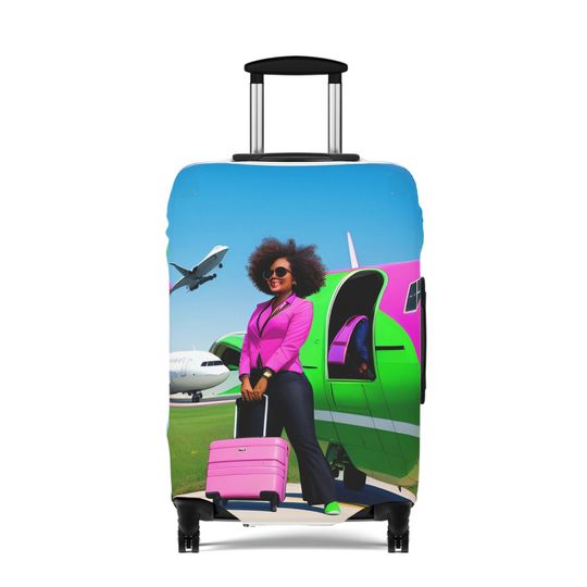 AKA Inspired Luggage Cover, African American Luggage Cover