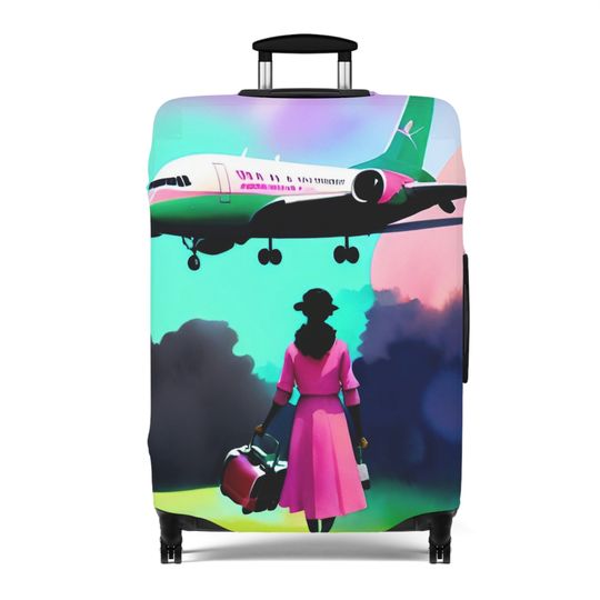 AKA Inspired Luggage Cover, African American Luggage Cover
