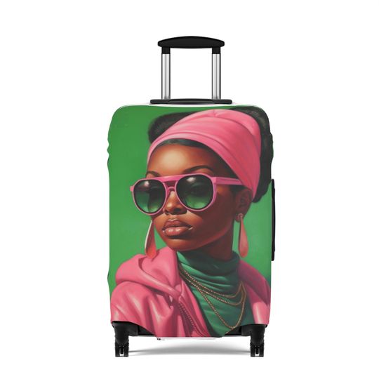 AKA Inspired Luggage Cover, African American Luggage Cover