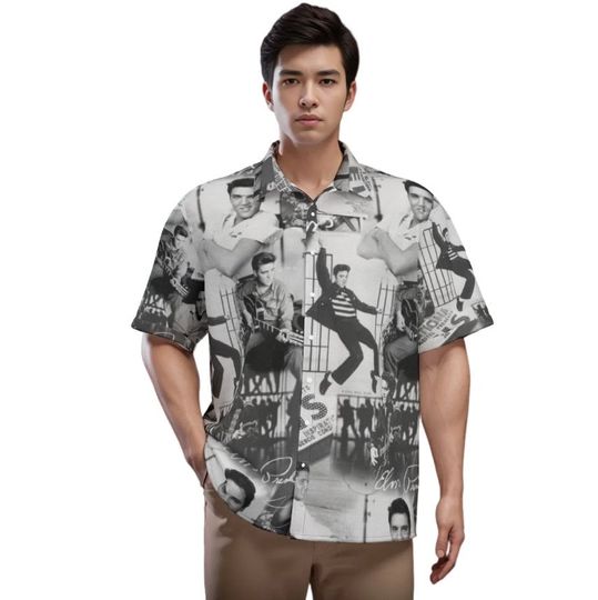 Elvis Presley 3D All Over Print Unisex Shirt With Folding Sleeve, King of Rock n Roll, Elvis Presley Men's Shirt, Elvis Presley Summer Shirt