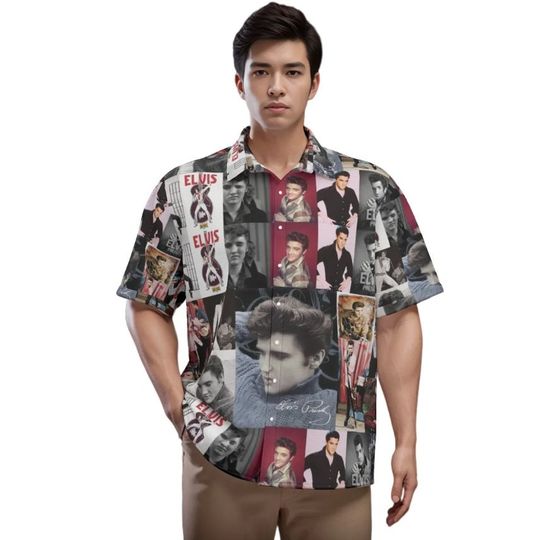 Discover Elvis Presley 3D All Over Printed Unisex Shirt With Folding Sleeve, King of Rock n Roll, Elvis Presley Men Shirt, Elvis Presley Summer Shirt
