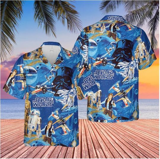 hawai shirt, Gift for Him, unisex hawai shirt, Vintage Hawaiian Shirt, Summer hawai,Spaceship Star Wars Hawaiian Tshirt, Stars War Vintage