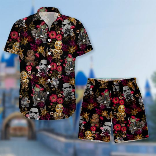Discover Main Army Hawaii Shirt, Universe Movie Button Up Shirt, Galaxy Hawaiian Shirt, Cartoon Movie Hawaii Set, Characters Beach Shorts