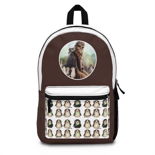 Star Wars Chewbacca & Porgs Backpack, Disney Backpack, School Backpack, Star Wars Backpack