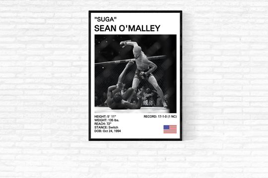 Sean O'malley Poster, Suga Sean O'malley Print, Mixed Martial Arts Gifts