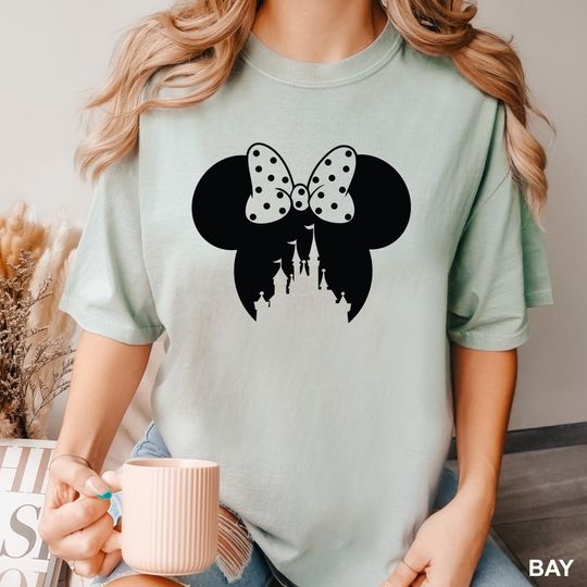Disney Shirts, Minnie Ear Shirt, Glitter Rose Gold Minnie Shirt, Cute Ear Shirt
