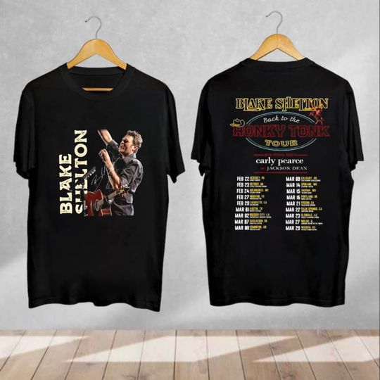 Discover Blake Shelton Back to the Honky Tonk 2024 Tour Shirt, Blake Shelton Fan Gift
