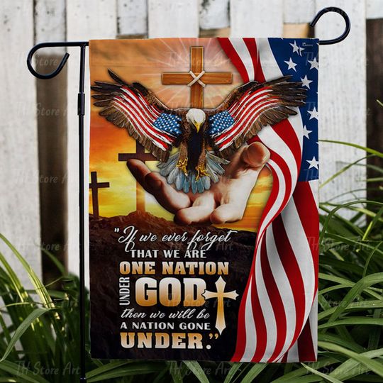 One Nation Under God Flag, Christian Faith American Flag, Jesus Christian Garden Flag, God Garden Flag, Farmhouse Christmas, Catholic Garden