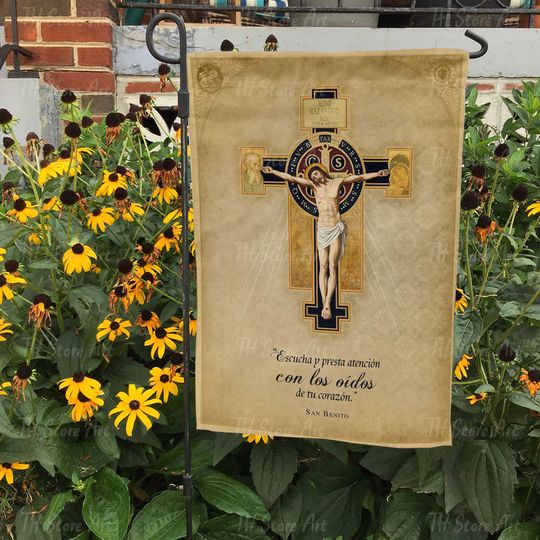 Crucifix Jesus Flag, Jesus Faith Garden Flag, Christian Cross American Flag, God Lover, Christian Religious Decor, Jesus & Cross Flag
