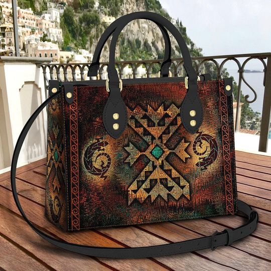Native American Leather Bag, Crossbody Bag, Woman Shoulder Bag, Gift for girlfriend, Shopping Bag