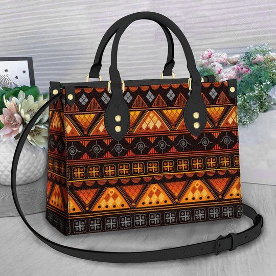 Native American Pattern Leather Bag, Crossbody Bag, Woman Shoulder Bag, Gift for girlfriend