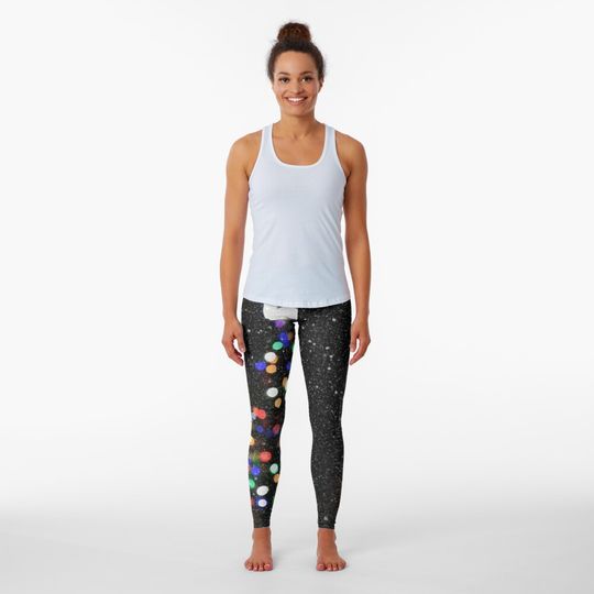 Christmas Tree with Lights Abstract Leggings
