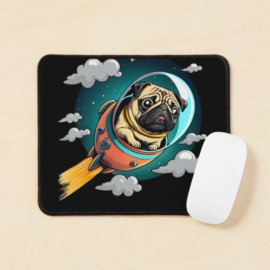 Discover Pugs In Space Mouse Pad