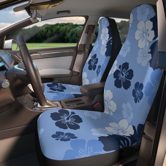 Discover Blue Hibiscus Flowers Only Car Seat Cover