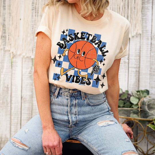 Discover Basketball Vibes Shirt, Basketball Shirt, Game Day T-Shirt, Mom Basketball Shirt