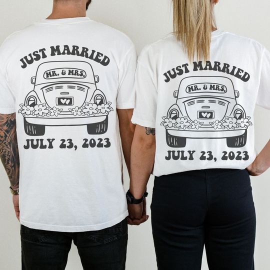 Custom Mrs Mrs Just Married Tshirt, Just Married Shirt, Wedding Date Shirt