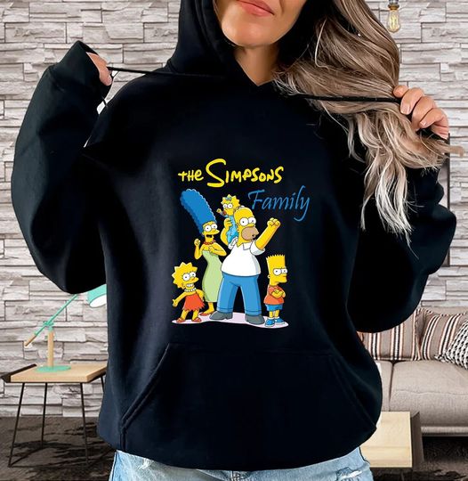 The Simpsons Unisex Hoodie, Funny Simpson Cartoon Graphic Hoodie