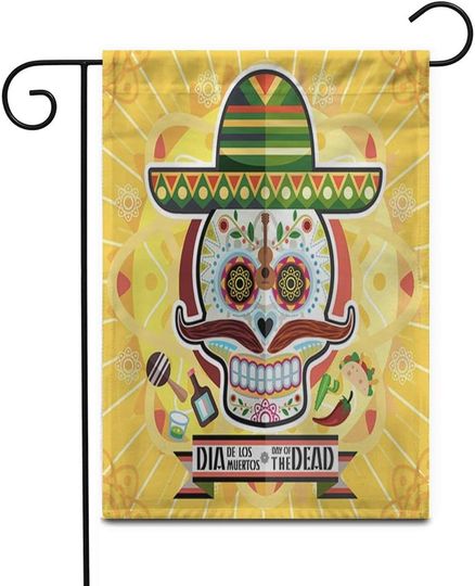 Discover Garden Flag Mexico Dia De Los Muertos Skull Cinco Mayo Day Outdoor Home Decor Double Sided Yard Flags Banner for Patio Lawn