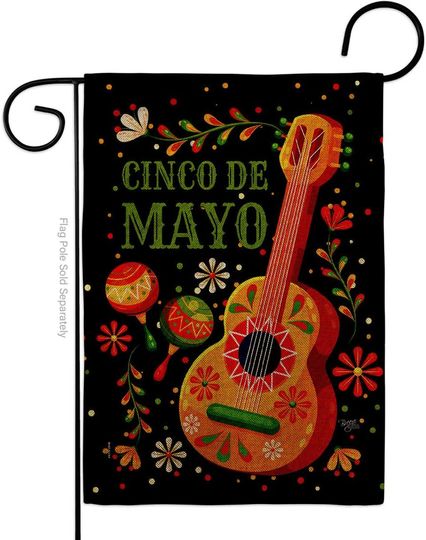 Breeze Decor Celebrate Cinco De Mayo Burlap Garden Flag-Summer Party Cactus Pinata Sombrero Mexican Fiesta Outdoor