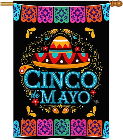 Discover Picado Cinco De Mayo Country & Primitive Southwest Decorative Vertical House Flag,
