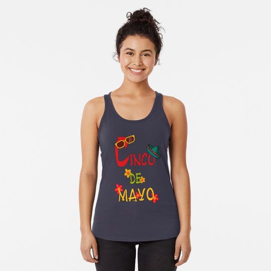 Discover hat, party glasses in Cinco de mayo celebration Tank Top