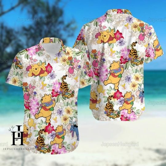 Discover Winnie The Pooh Hawaiian Shirt, Pooh And Friends Button Shirt, Pooh Hawaii Shirt