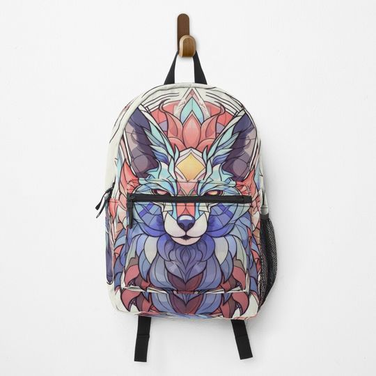 Majestic colorful coyote theme  Backpack