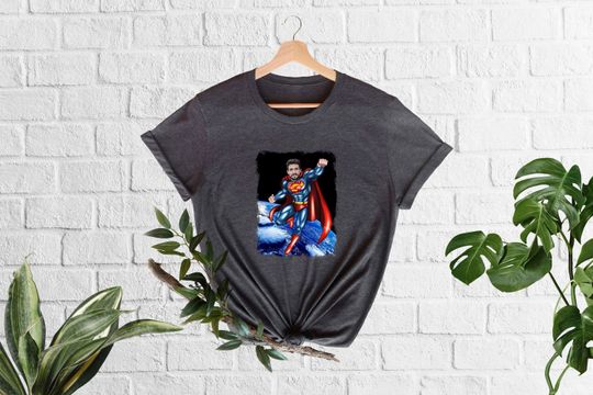 Discover Super Hero Photo T-Shirt, Personalized Dad Shirt