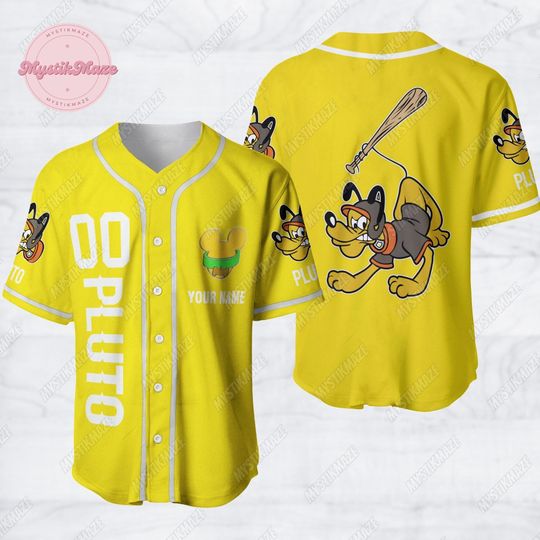 Personalized Pluto Baseball Jersey, Disney Pluto Jersey Shirt