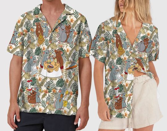 Vintage Disney Ratatouille Hawaiian Shirt Anyone Can Cook Tropical Shirt, Mouse Chef Button Up  Shirt, Disney Rat Shirt