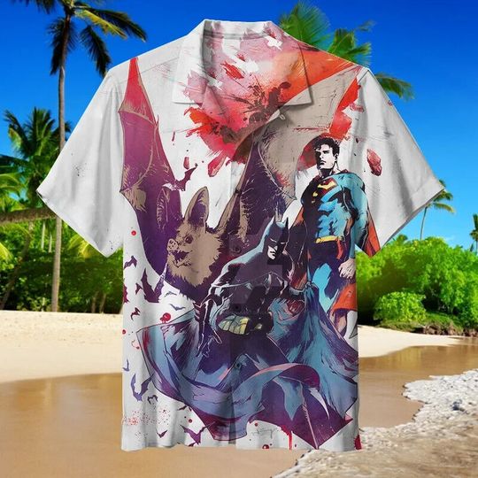 Batman & Superman Hawaiian Shirt For Fans, Beach Shirt For Family,