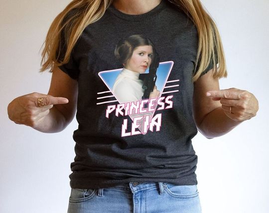 Retro Disney Shirt, Princess Leia Pink Neon Portrait T-shirt
