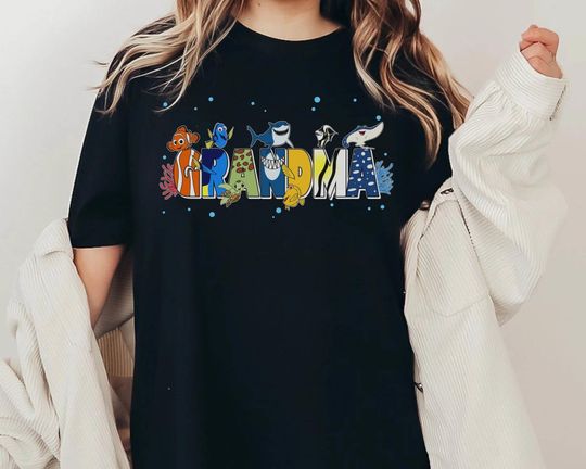 Grandma Finding Nemo Comfort Colors Shirt, Disney Mother's Day T-shirt