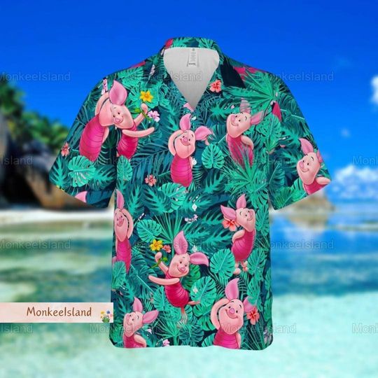Piglet Hawaii Shirt, Cute Piglet Hawaiian Shirt Men, Disney Piglet Summer Shirt