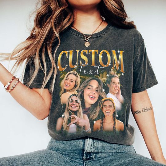 Custom Graphic Photo Vintage Washed Shirt, Family Bootleg Graphic Unisex T-Shirt, Personalize Bootleg Retro 90's Tee Gift For Her