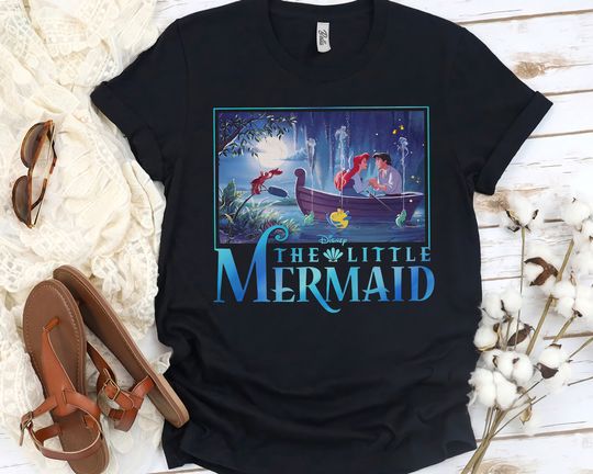 Disney Little Mermaid Ariel & Eric Grotto Portrait Shirt