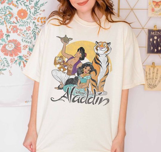 Discover Retro Aladdin Squad Disney Shirt, Aladdin Character Shirt