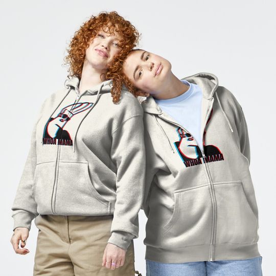 Johnny Bravo Whoa Mama Meme 3d Effect Zipped Hoodie