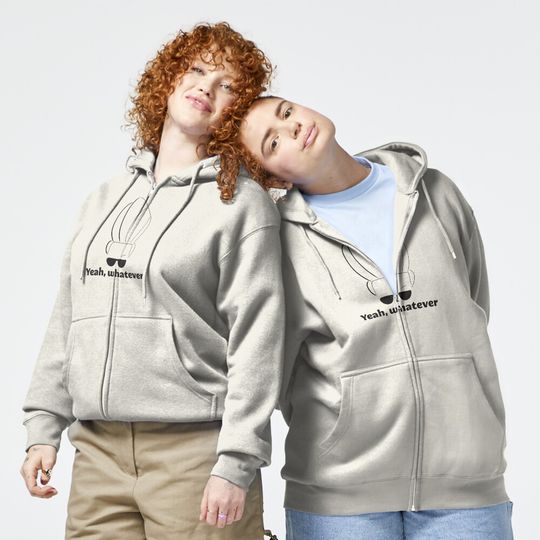 Johnny Bravo - Yeah, whatever Black Zipped Hoodie