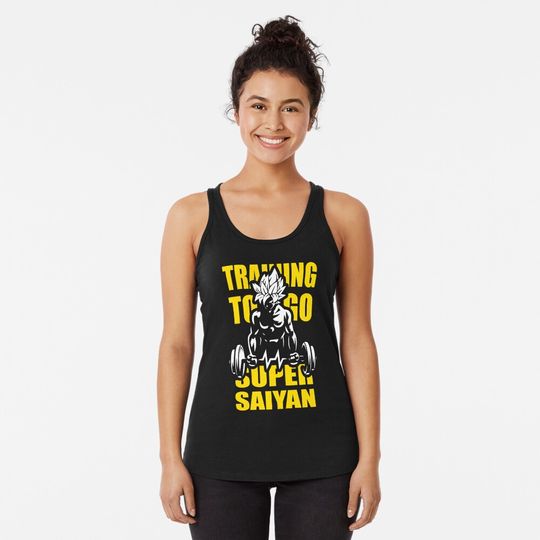 Goku Gym - Training To Go Super Saiyan Racerback Tank Top