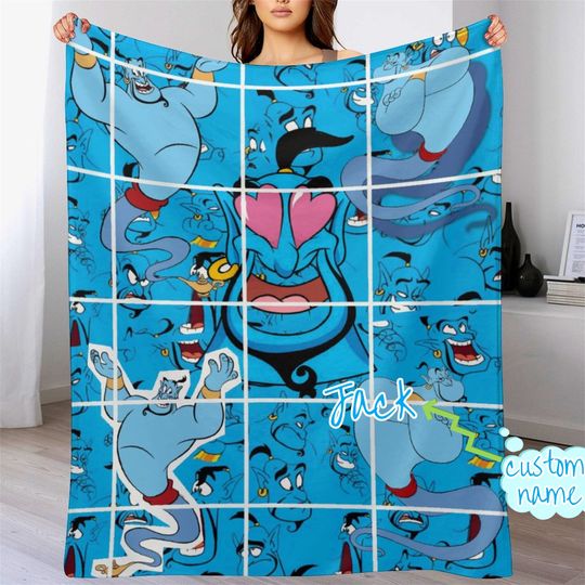 Disney Genie Blanket Flannel Couch Nap Blanket Bedding Valentine's Comfortable Bedroom Birthday Child Gift