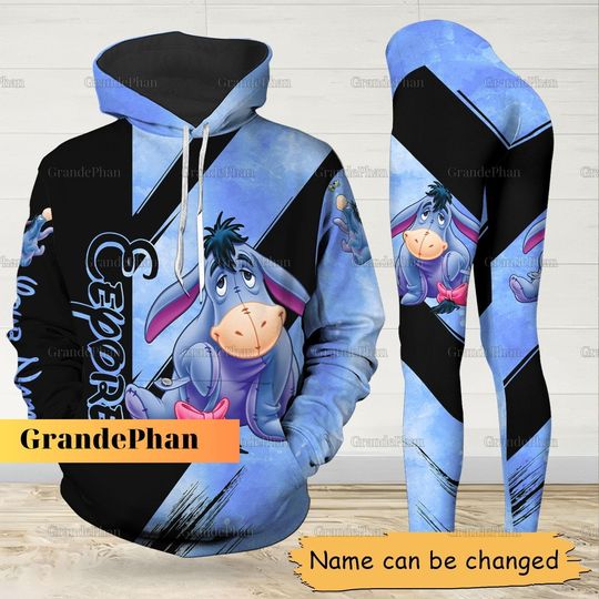 Custom Name Eeyore Hoodie, Eeyore Leggings, Winnie The Pooh Hoodie, Disney Women Shirts